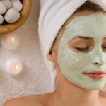facial mask with candles and stones