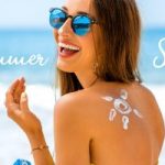 summer woman smiling beach sunglasses