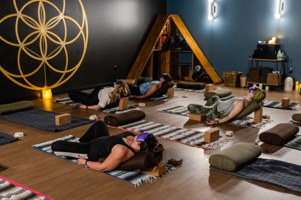 To show people doing a Gentle Yoga Class